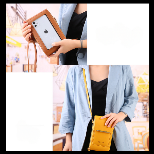 Femmes sacs en cuir souple portefeuilles écran tactile téléphone portable sac à main bandoulière épaule