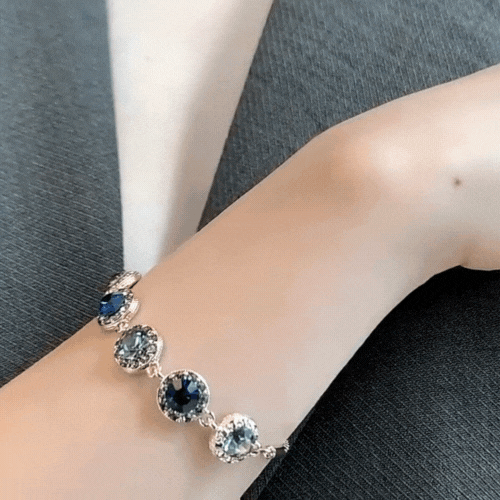 Bracelet Elégant Saphir Bleu Zircon