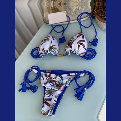 Sexy Tropical Print String Bikini