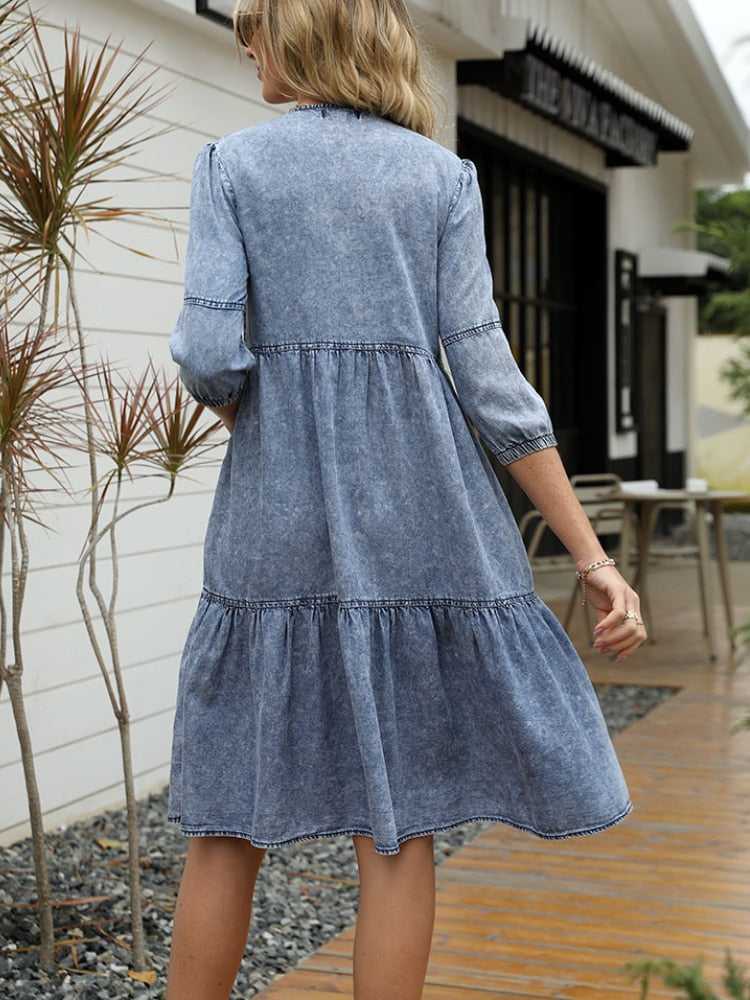 Summer Imitation Denim Dress for Women