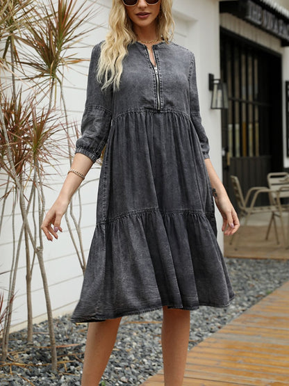 Robe d'été en imitation denim pour femme