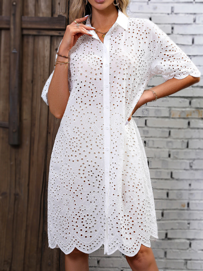 Elegant Eyelet Party Dress